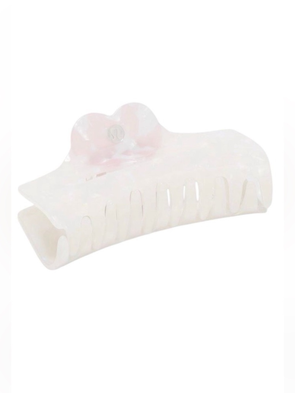 Lululemon Extra Large Claw Hair Clip Heart Light Ivory/Pink Peony